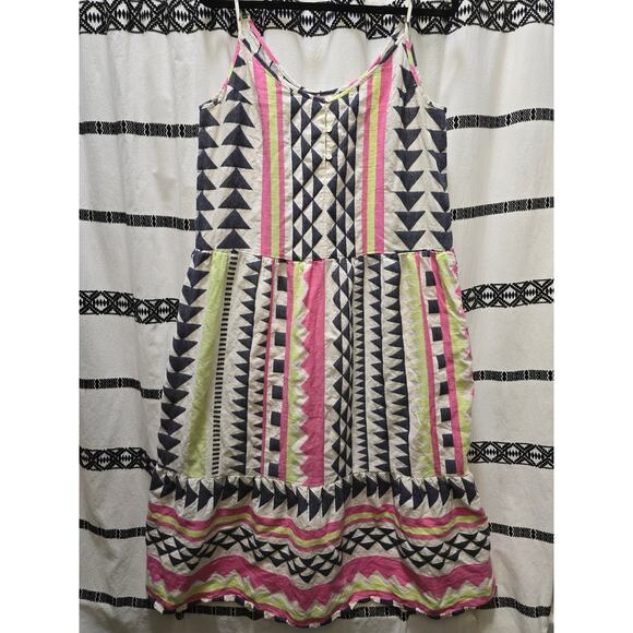 Velvet by Graham & Spencer geometric print spaghetti straps tiered midi dress - Picture 1 of 12